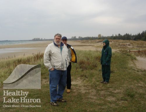 Visiting a beach restoration site at Sauble Beach.